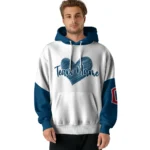 Cleveland Guardians Hoodie Custom Scribble Heart Navy Blue White Best Selling