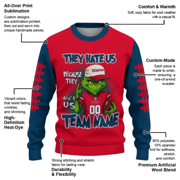 Cleveland Guardians Sweater Custom Grinch Fierce Navy Blue New Arrival
