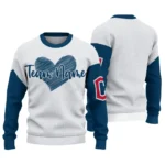 Cleveland Guardians Sweater Customized Heart Sketch Navy Blue White Best Selling
