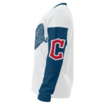 Cleveland Guardians Sweater Customized Heart Sketch Navy Blue White Best Selling