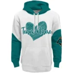 Coastal Carolina Chanticleers Hoodie Personalized Scribble Heart Green White Best Selling