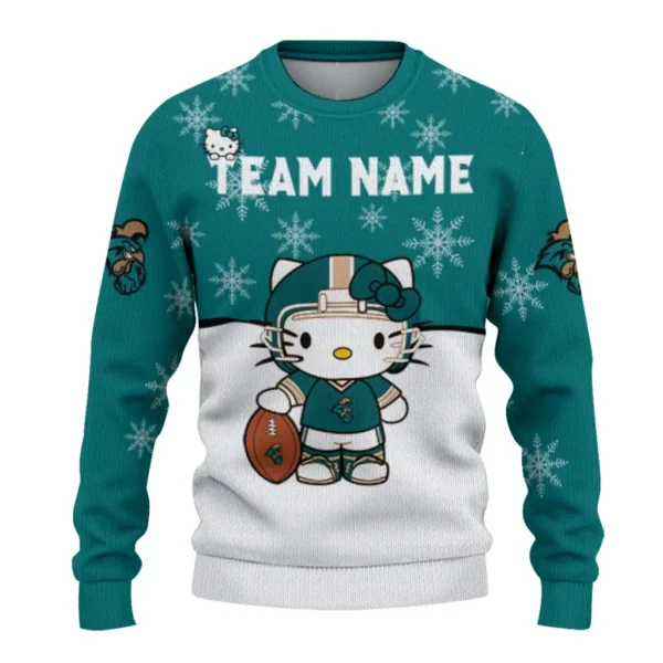 Coastal Carolina Chanticleers Sweater Custom Hello Kitty Green Best Selling
