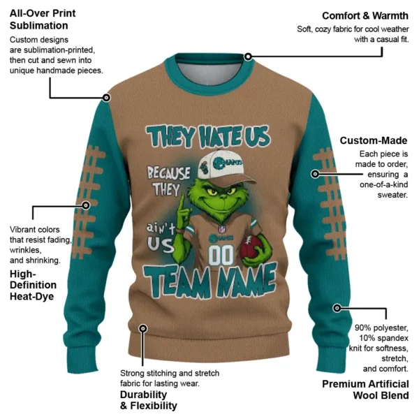 Coastal Carolina Chanticleers Sweater Personalized Grinch Fierce Green New Arrival