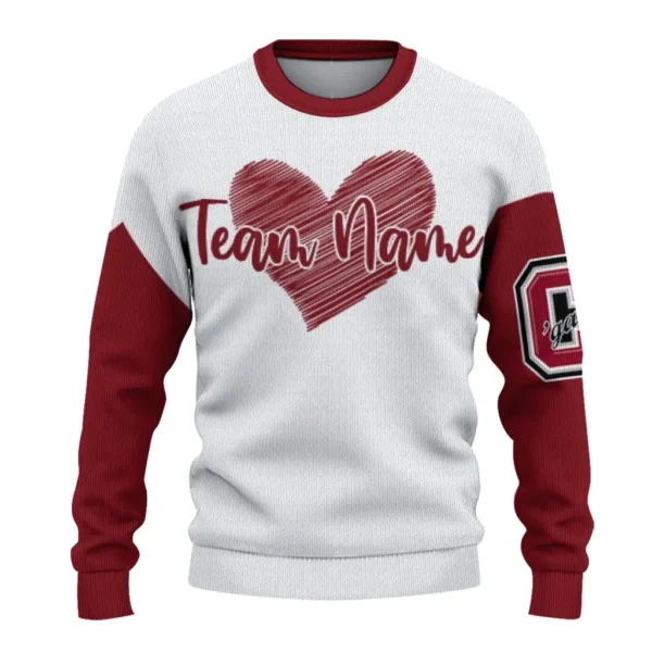 Colgate Raiders Sweater Customized Heart Sketch Maroon White Best Selling