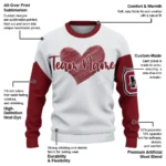 Colgate Raiders Sweater Customized Heart Sketch Maroon White Best Selling