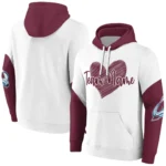 Colorado Avalanche Hoodie Custom Scribble Heart Burgundy White Best Selling