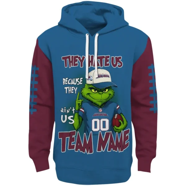Colorado Avalanche Hoodie Customized Grinch Fierce Burgundy Best Selling
