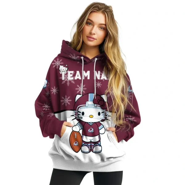 Colorado Avalanche Hoodie Personalized Hello Kitty Burgundy High Quality