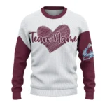 Colorado Avalanche Sweater Customized Heart Sketch Burgundy White Best Selling