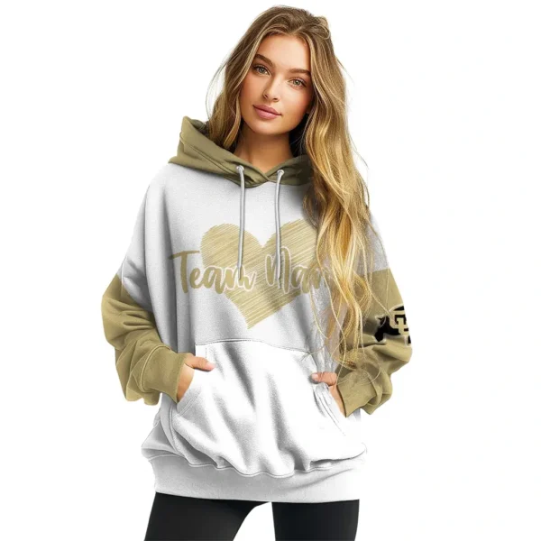 Colorado Buffaloes Hoodie Customized Scribble Heart Gold White High Quality