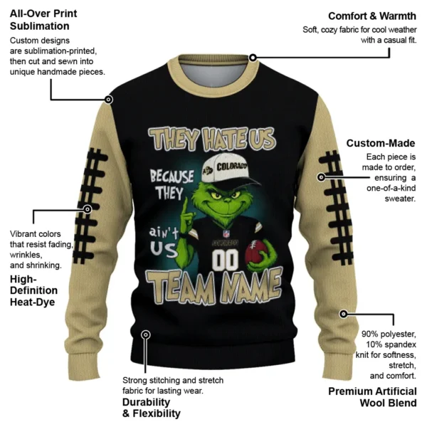 Colorado Buffaloes Sweater Customized Grinch Fierce Gold New Arrival