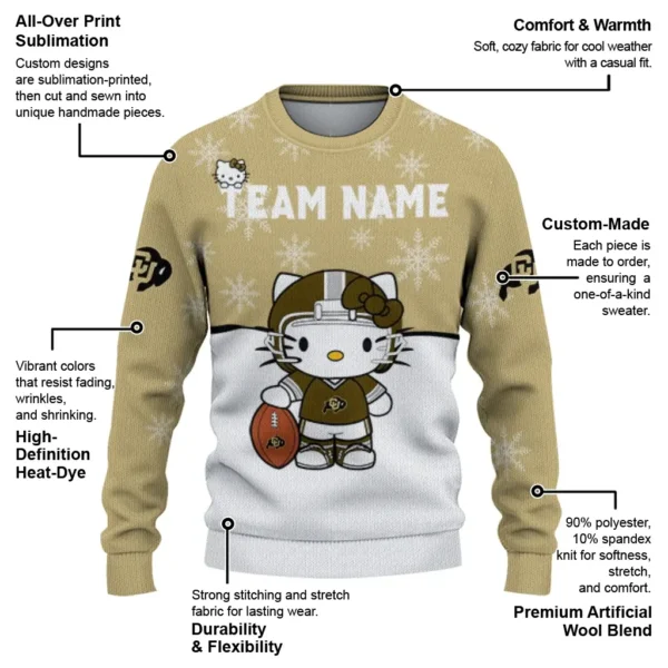 Colorado Buffaloes Sweater Personalized Hello Kitty Gold New Arrival