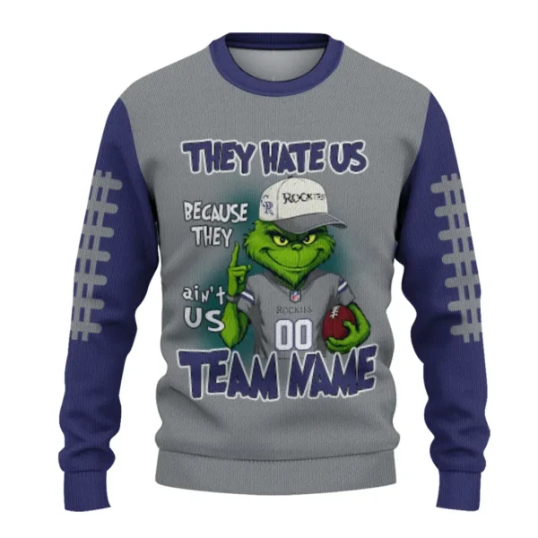 Colorado Rockies Sweater Customized Grinch Fierce Blue Best Selling