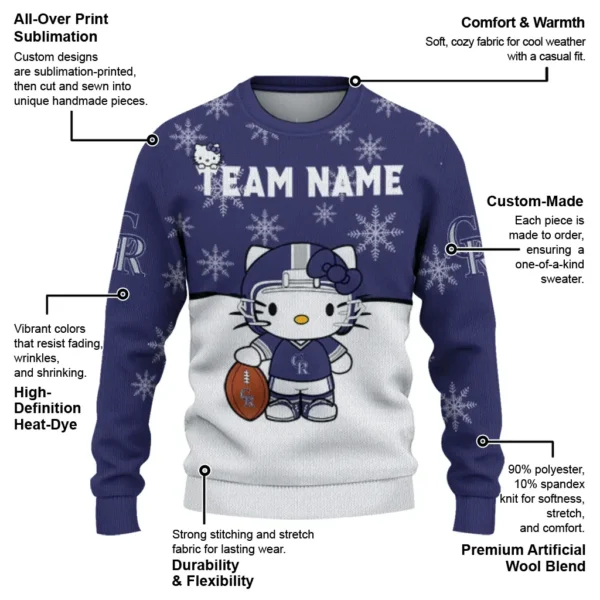 Colorado Rockies Sweater Personalized Hello Kitty Blue New Arrival