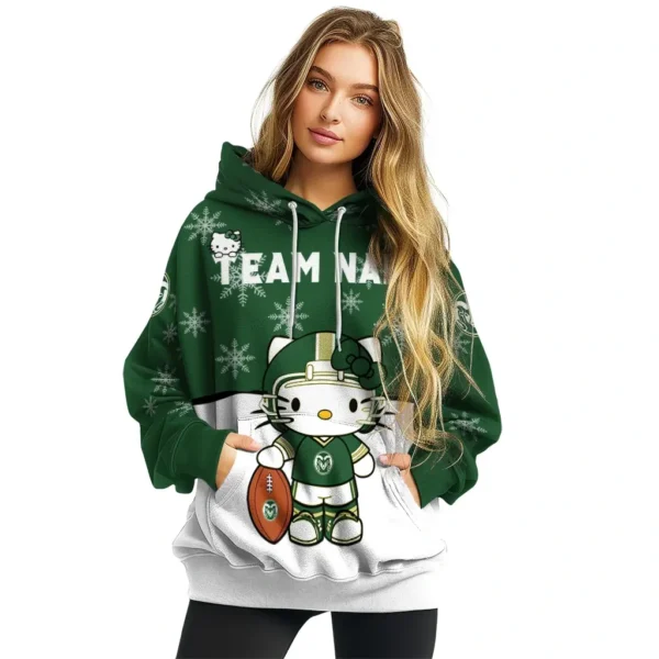 Colorado State Rams Hoodie Customized Hello Kitty Green High Quality