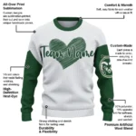 Colorado State Rams Sweater Custom Heart Sketch Green White Best Selling