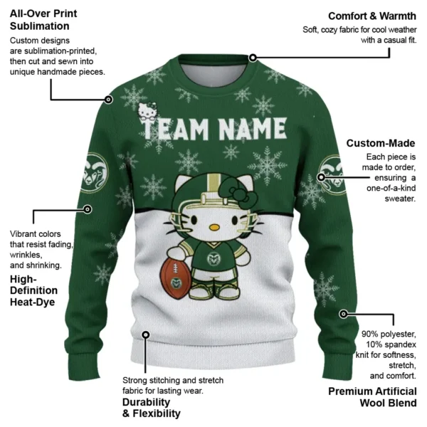 Colorado State Rams Sweater Custom Hello Kitty Green New Arrival