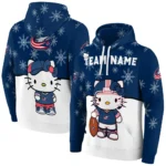 Columbus Blue Jackets Hoodie Custom Hello Kitty Navy Blue Best Selling