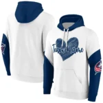 Columbus Blue Jackets Hoodie Customized Scribble Heart Navy Blue White Best Selling