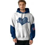 Columbus Blue Jackets Hoodie Customized Scribble Heart Navy Blue White Best Selling