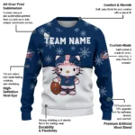 Columbus Blue Jackets Sweater Personalized Hello Kitty Navy Blue Best Selling