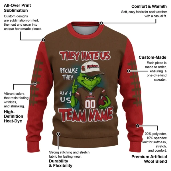 Cornell Big Red Sweater Customized Grinch Fierce Red New Arrival