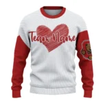 Cornell Big Red Sweater Personalized Heart Sketch Red White Best Selling