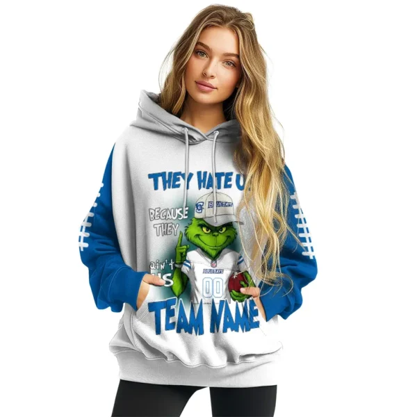 Creighton Bluejays Hoodie Customized Grinch Fierce Blue High Quality