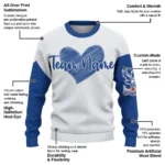 Crystal Palace Sweater Personalized Heart Sketch Blue White Best Selling