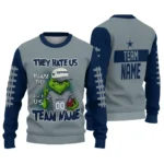 Dallas Cowboys Sweater Personalized Grinch Fierce Blue Best Selling