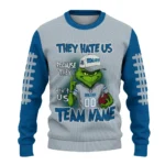 Dallas Mavericks Sweater Personalized Grinch Fierce Blue Best Selling