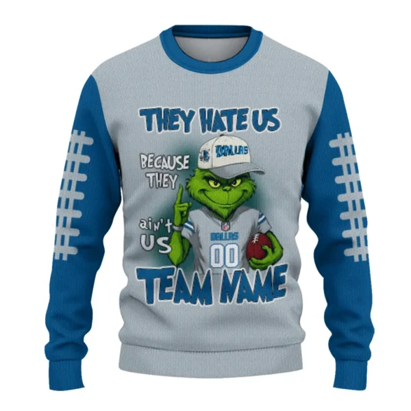 Dallas Mavericks Sweater Personalized Grinch Fierce Blue Best Selling
