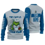 Dallas Mavericks Sweater Personalized Grinch Fierce Blue Best Selling