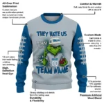 Dallas Mavericks Sweater Personalized Grinch Fierce Blue Best Selling