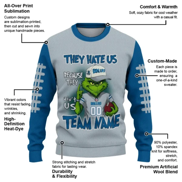 Dallas Mavericks Sweater Personalized Grinch Fierce Blue New Arrival