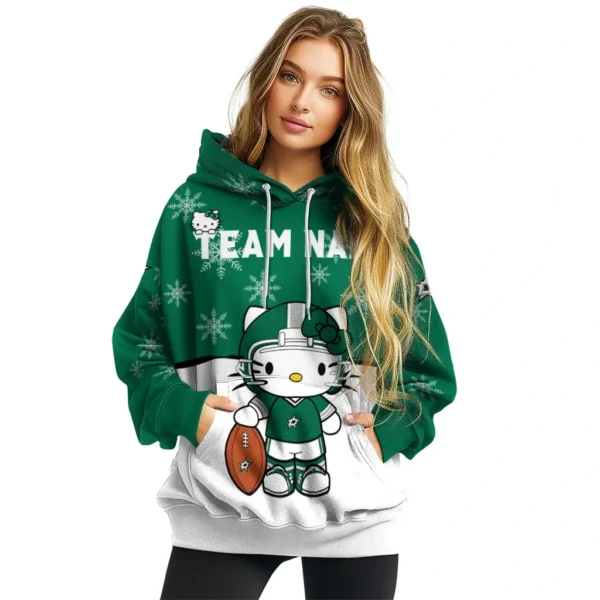 Dallas Stars Hoodie Customized Hello Kitty Green High Quality