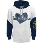 Denver Nuggets Hoodie Customized Scribble Heart Blue White Best Selling