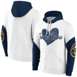 Denver Nuggets Hoodie Customized Scribble Heart Blue White Best Selling