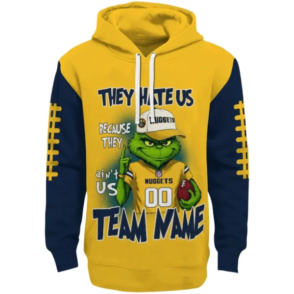 Denver Nuggets Hoodie Personalized Grinch Fierce Blue Best Selling