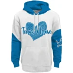 Detroit Lions Hoodie Customized Scribble Heart Blue White Best Selling