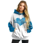 Detroit Lions Hoodie Customized Scribble Heart Blue White Best Selling