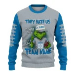 Detroit Lions Sweater Customized Grinch Fierce Blue Best Selling