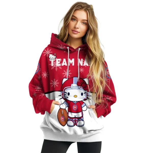 Detroit Pistons Hoodie Customized Hello Kitty Red High Quality