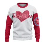 Detroit Pistons Sweater Custom Heart Sketch Red White Best Selling