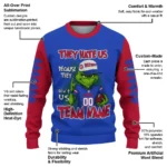 Detroit Pistons Sweater Personalized Grinch Fierce Red Best Selling