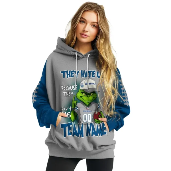 Drake Bulldogs Hoodie Customized Grinch Fierce Blue High Quality