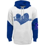 Duke Blue Devils Hoodie Personalized Scribble Heart Blue White Best Selling