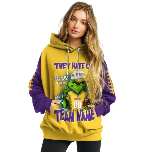 East Carolina Pirates Hoodie Personalized Grinch Fierce Purple High Quality