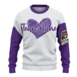 East Carolina Pirates Sweater Personalized Heart Sketch Purple White Best Selling