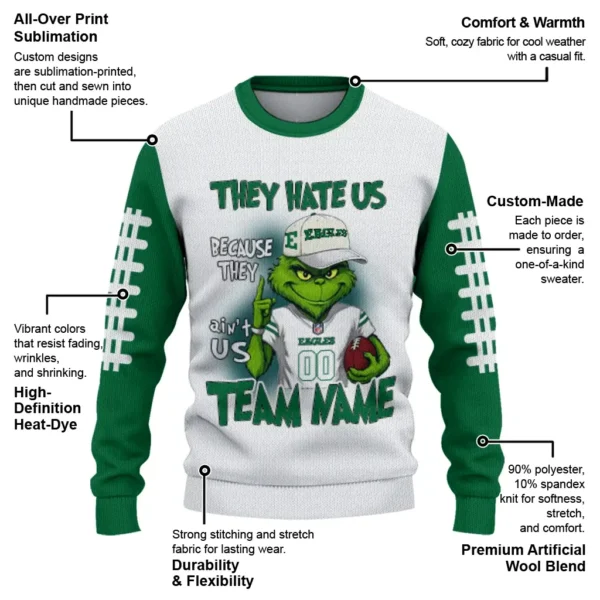 Eastern Michigan Eagles Sweater Customized Grinch Fierce Green New Arrival